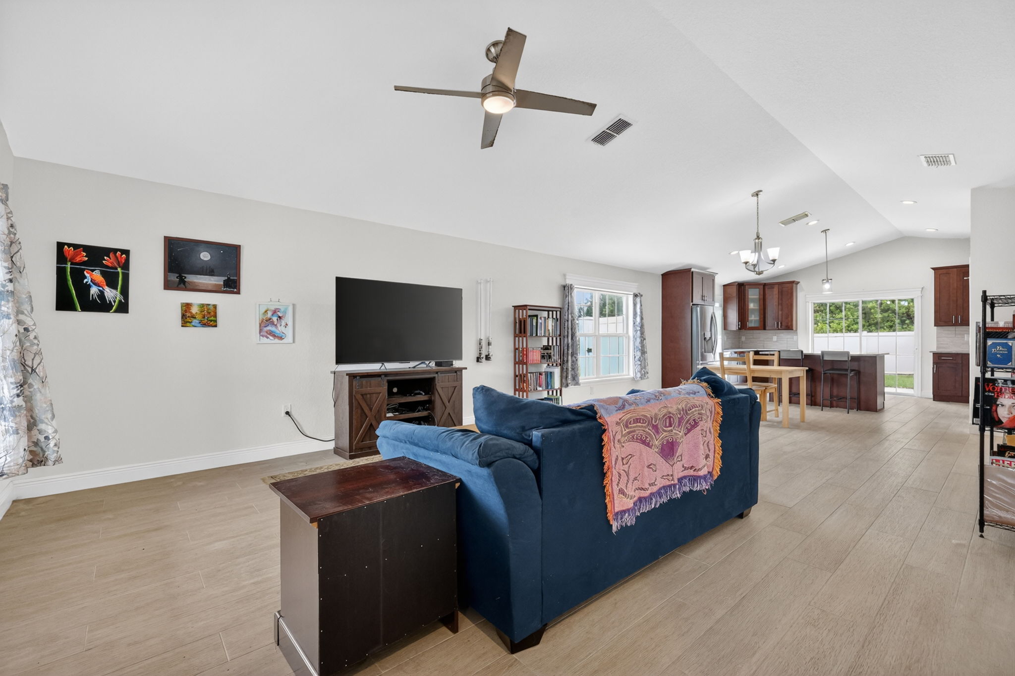 Living, Dining, and Kitchen