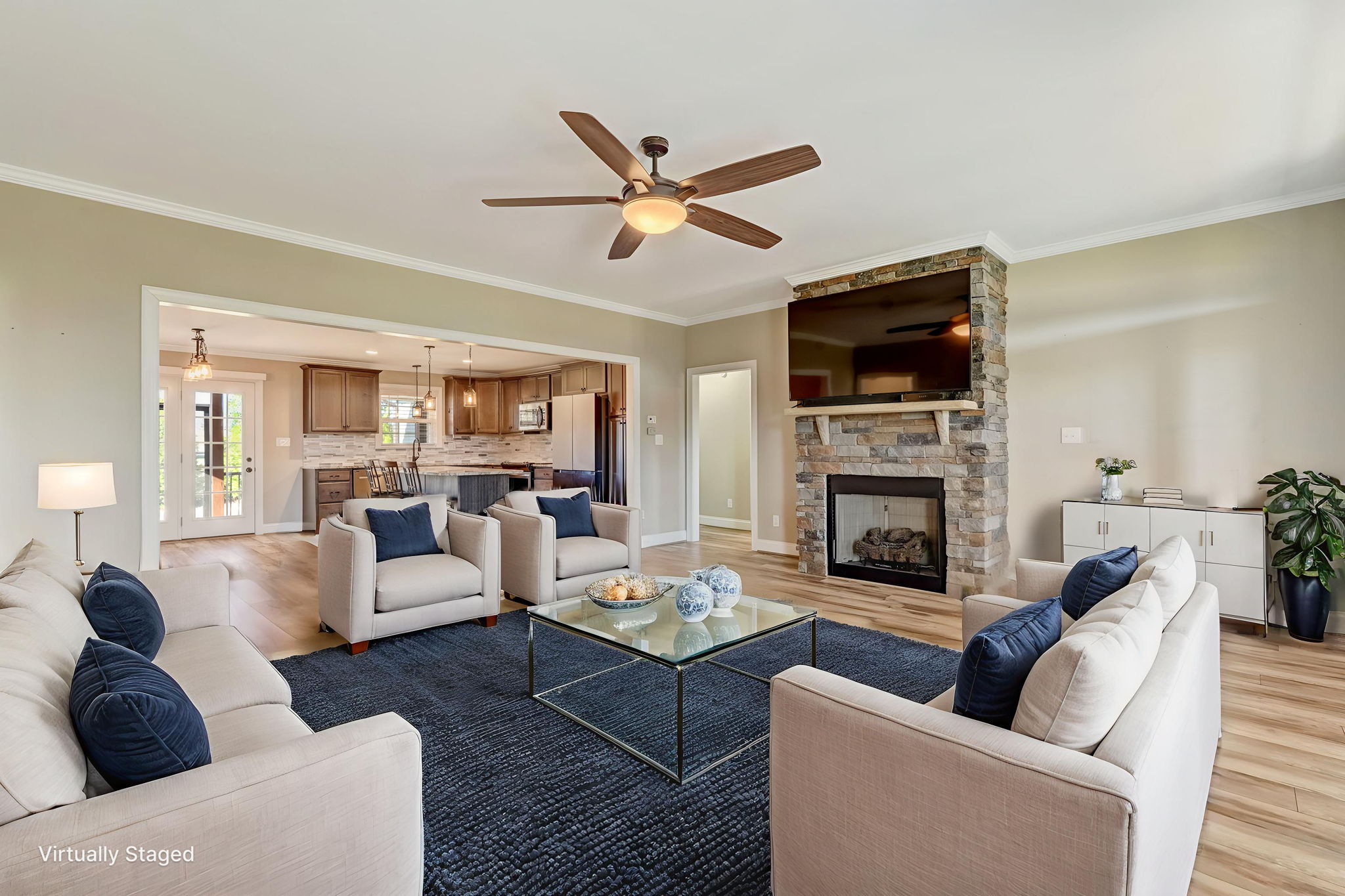 Living Room virtually staged