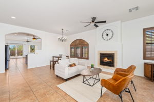 Soaring ceilings and tile floors