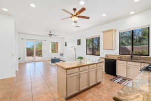 Kitchen open to the family room