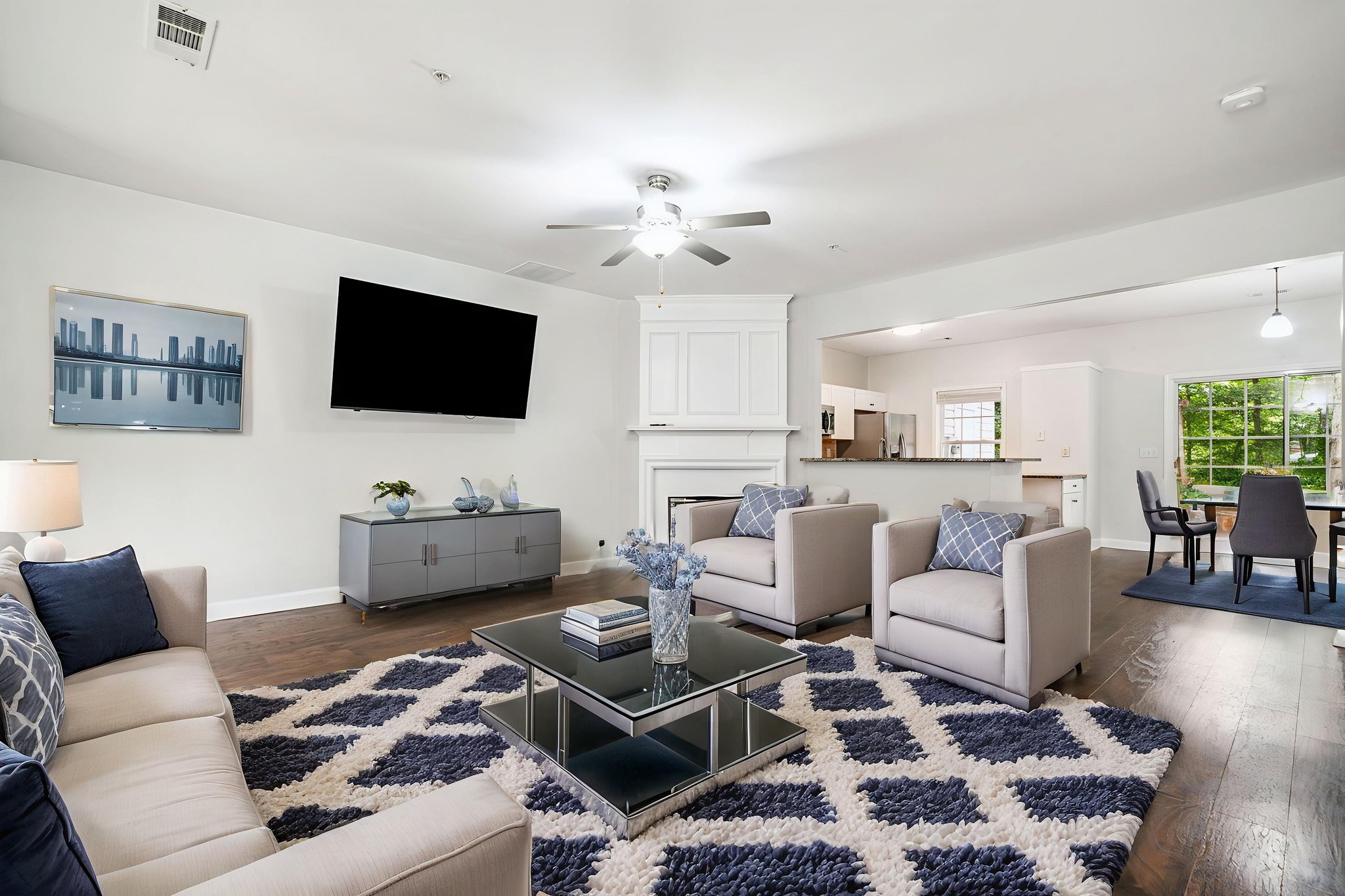 Living Room & Dining Area - virtually staged
