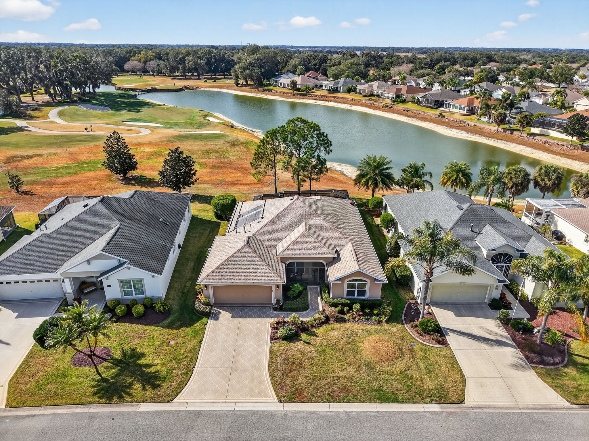 Aerial Front Elevation with Spectacular Water and Golf Front Views!