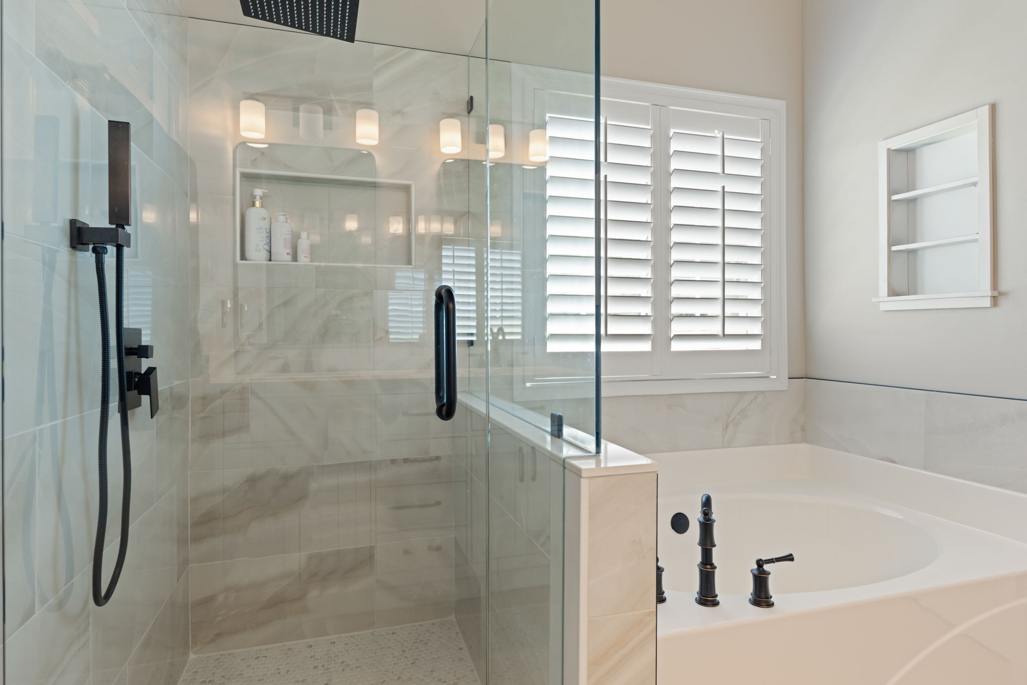 Primary bathroom with upgraded fixtures