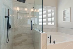 Primary bathroom with upgraded fixtures