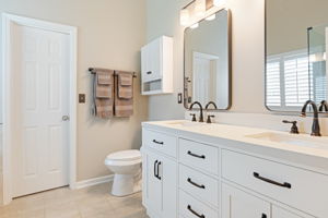 Primary bathroom with upgraded double vanity
