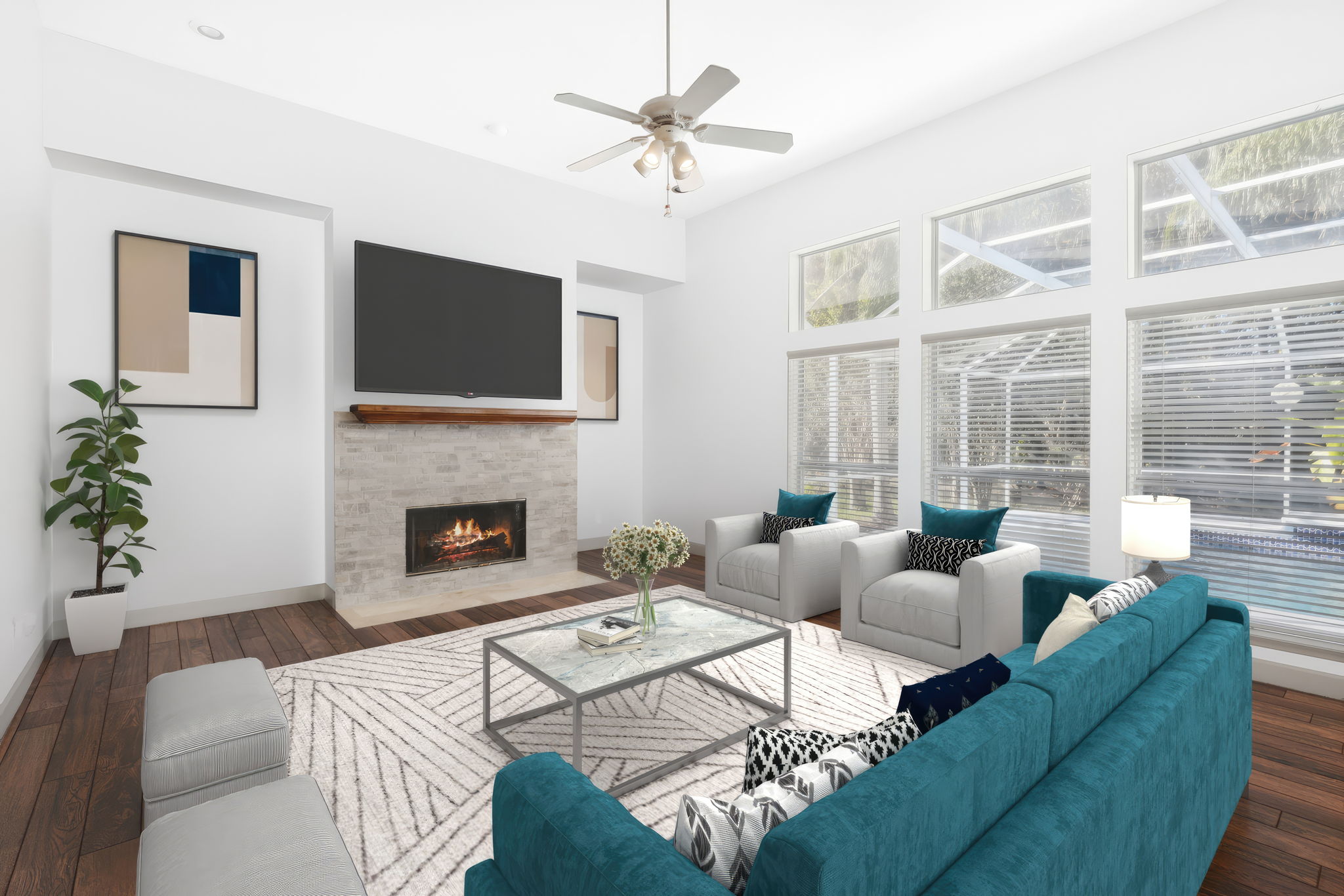 Virtually Staged Living Room