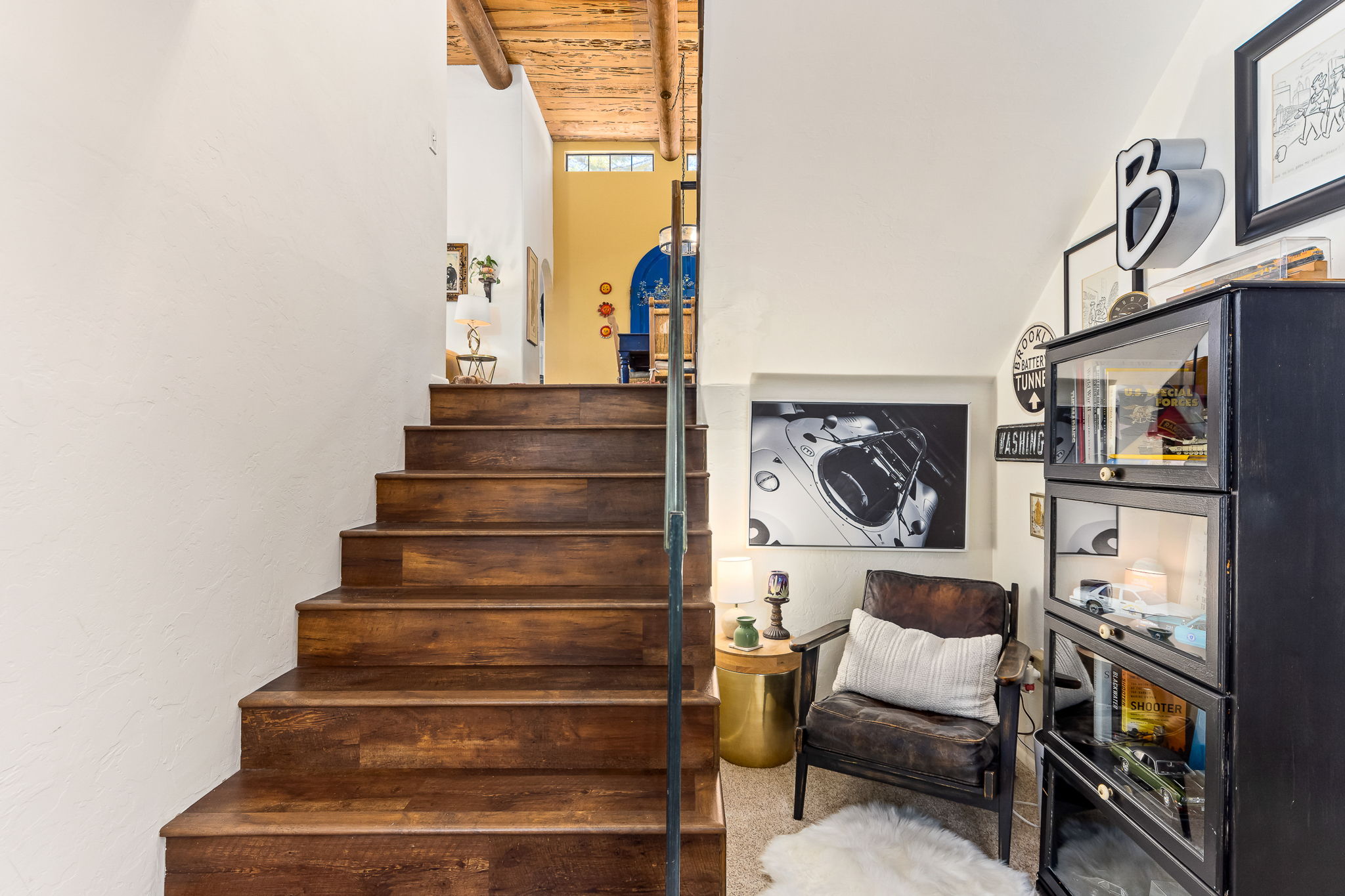 Stairs to lower level family room