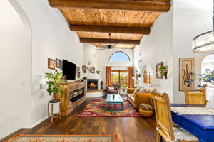 Living Room with soaring ceiling