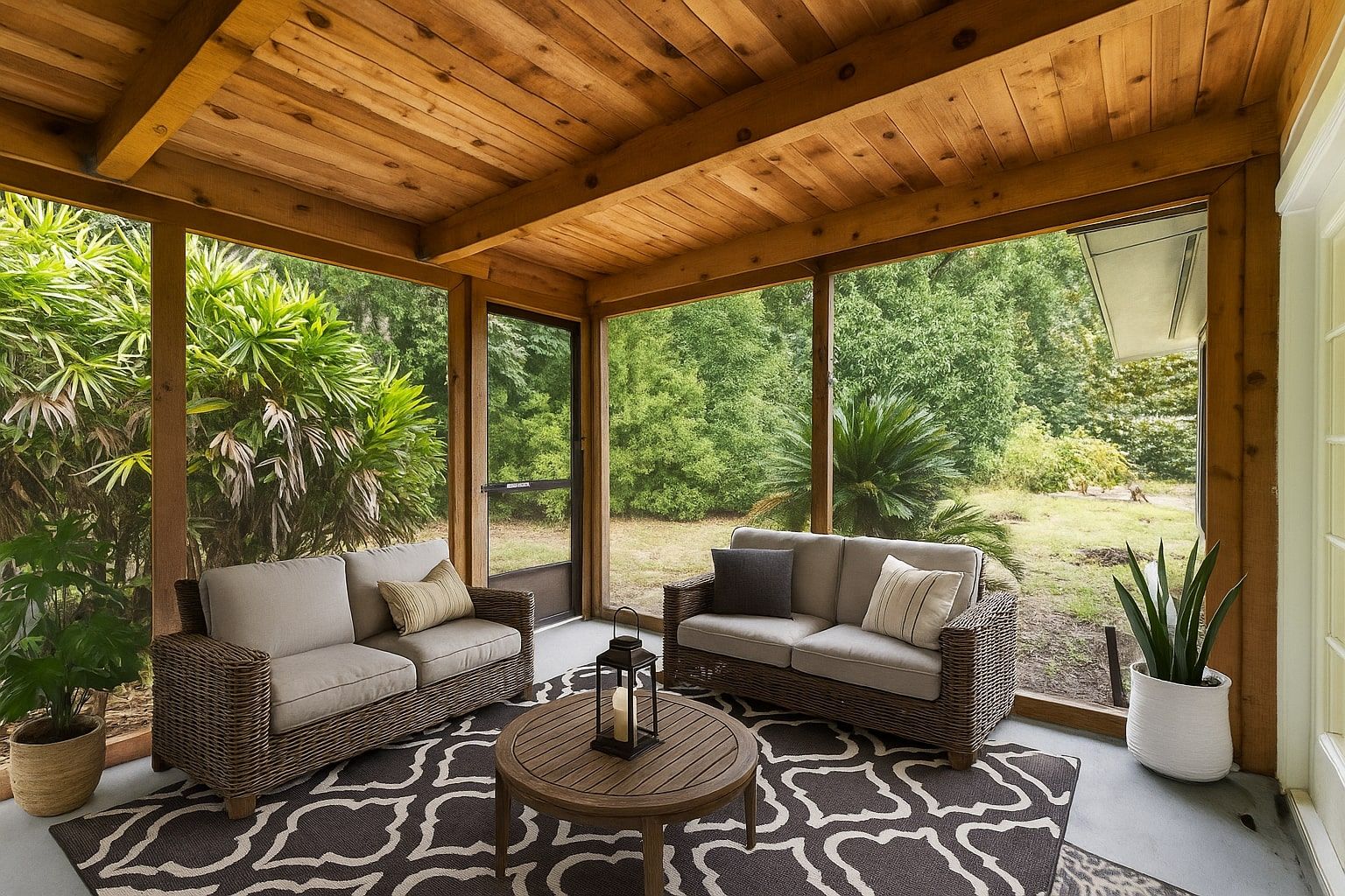 Virtually Staged Covered/Screened-In Patio