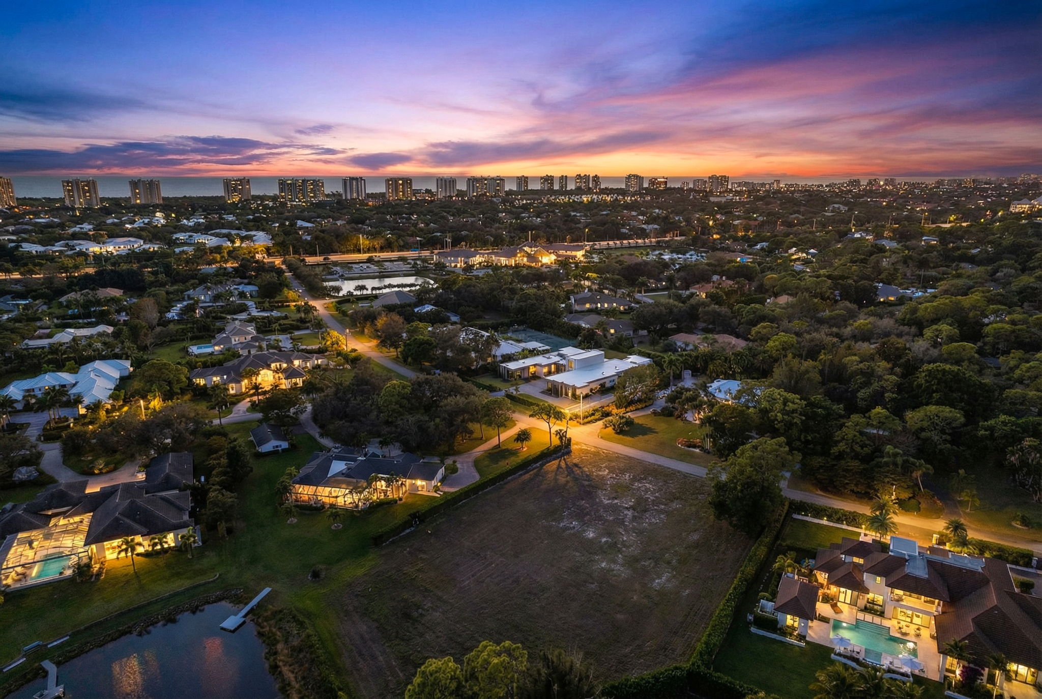 Aerial Rear Exterior 2 - Dusk