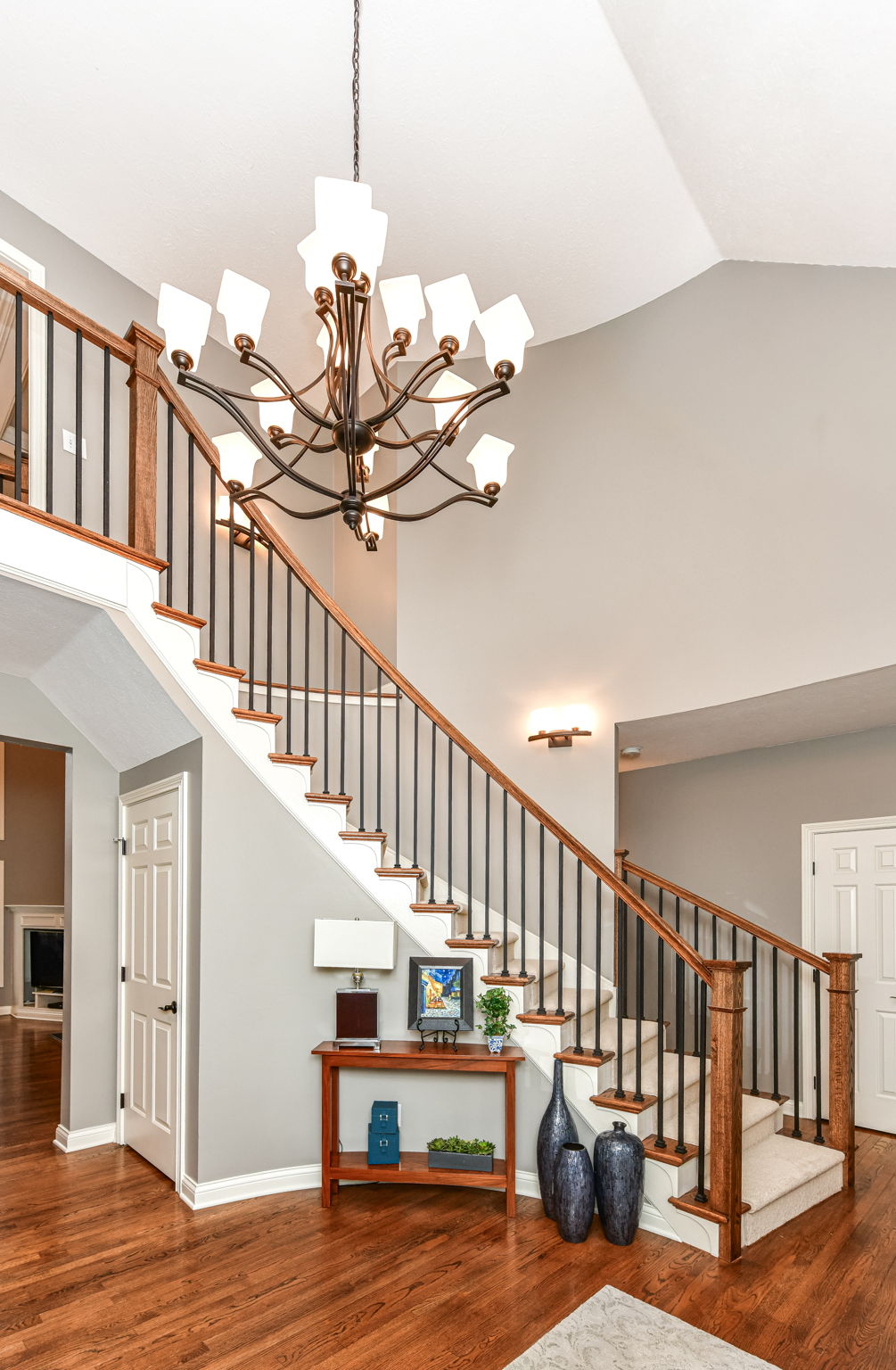 Impressive Entryway with Upgraded Stairway leading upstairs