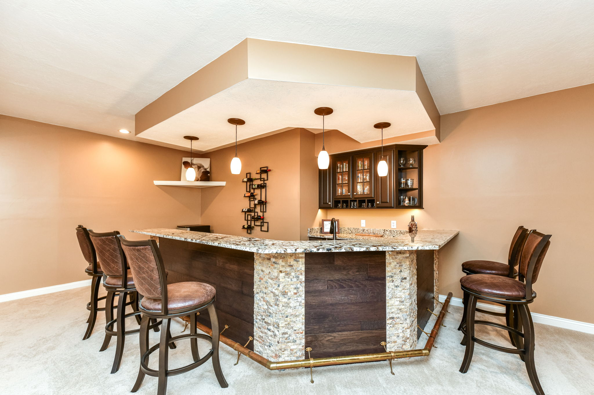 Bar and Entertainment Area in the Lower Level