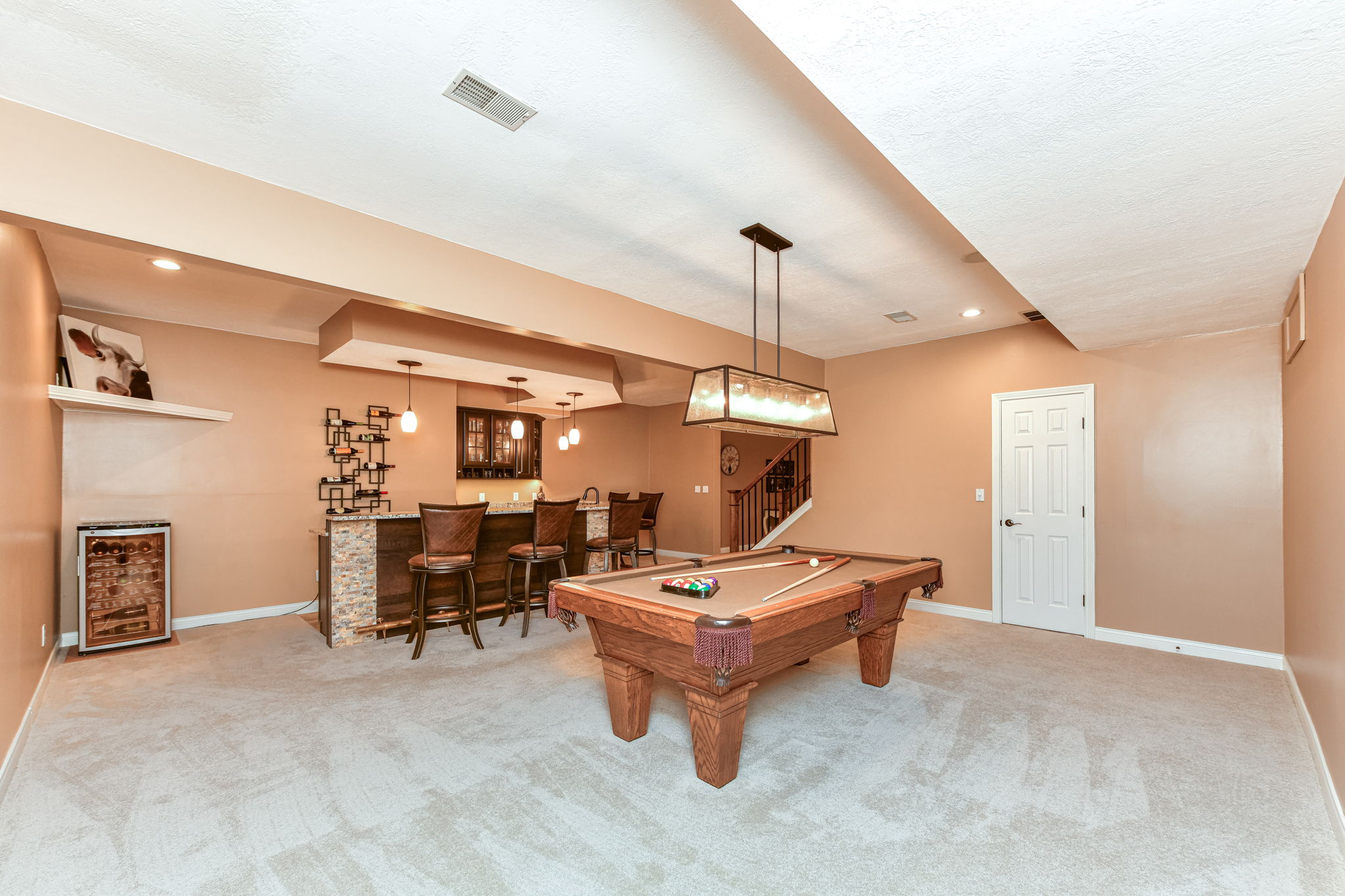 Bar and Entertainment Area in the Lower Level