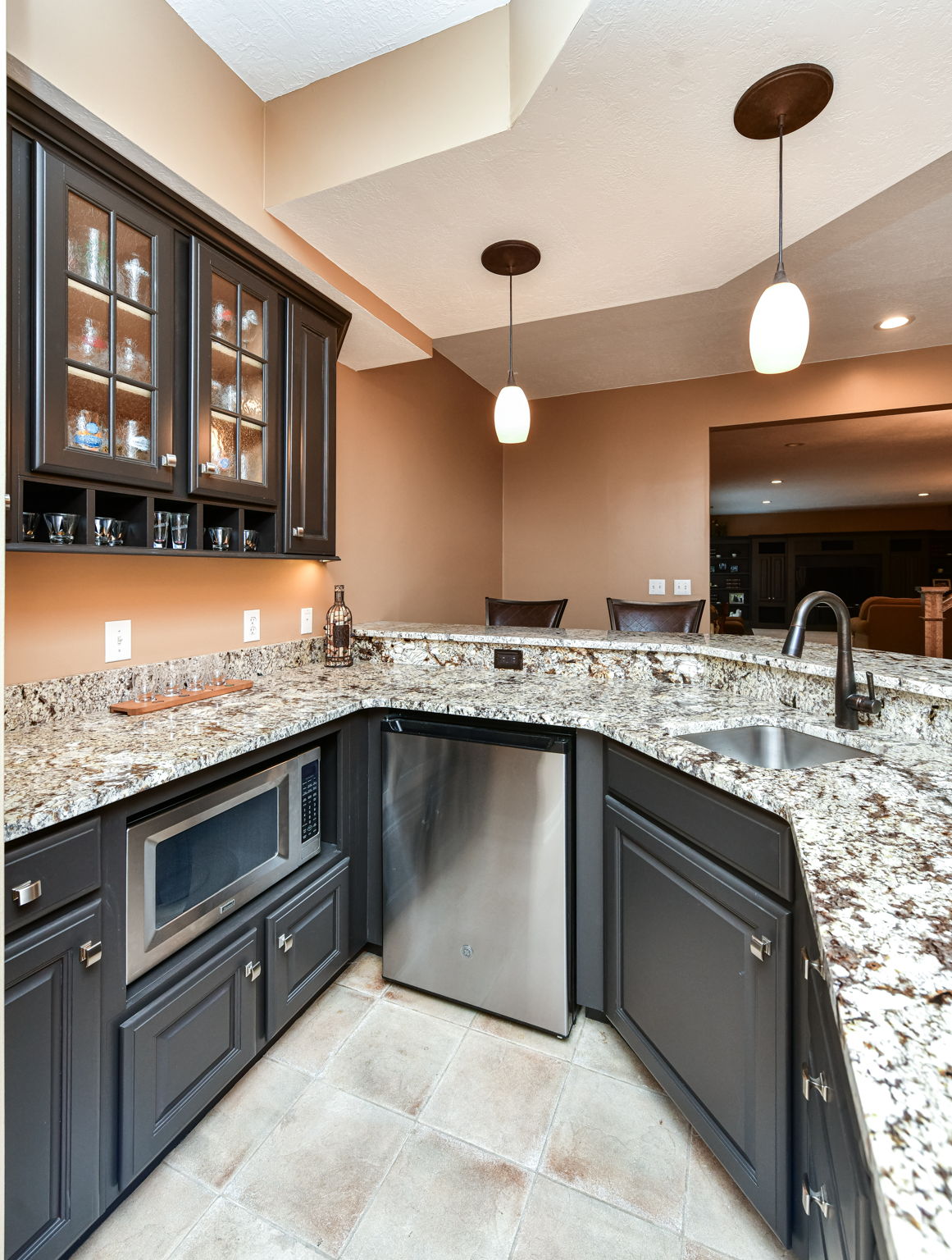 Bar and Entertainment Area in the Lower Level