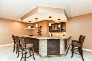 Bar and Entertainment Area in the Lower Level