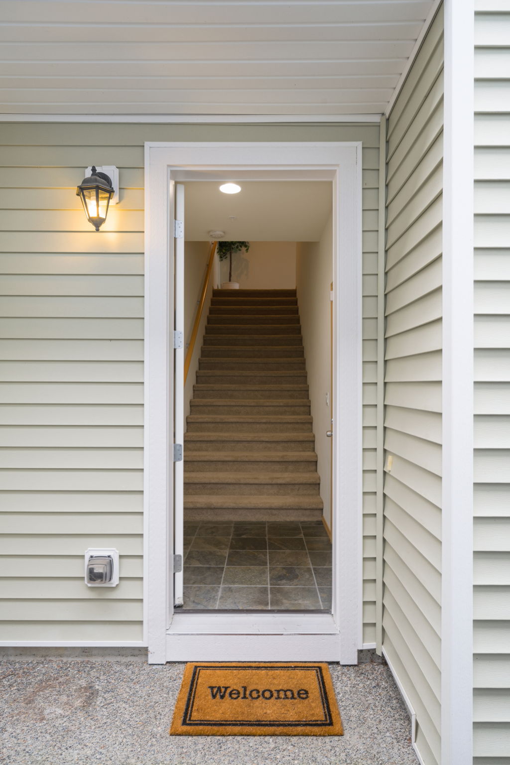 Enter unit from garage or covered entry