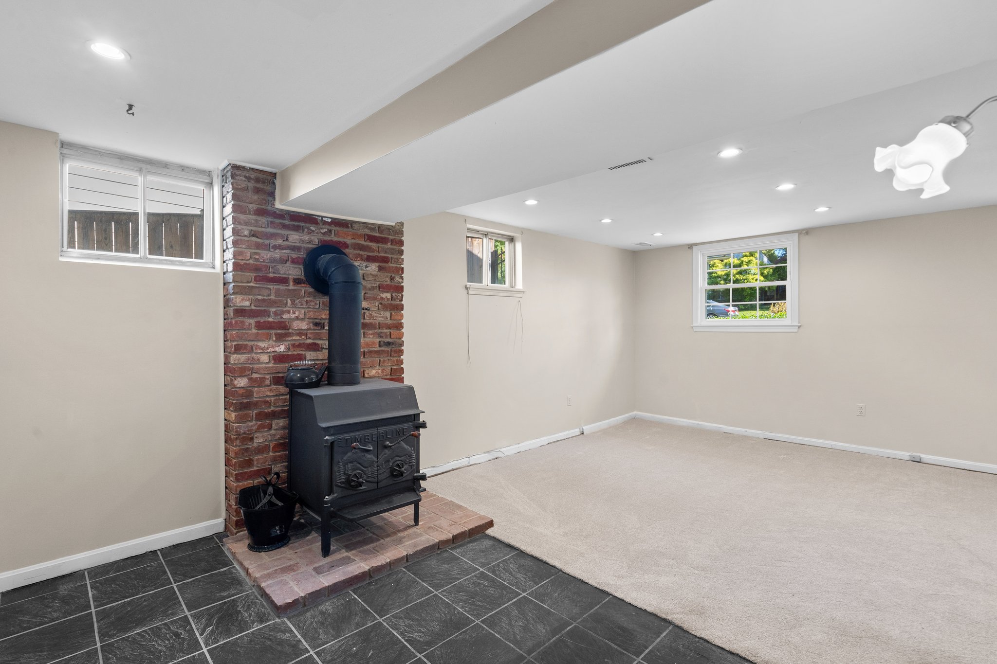 Wood Stove in Family Room