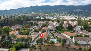 Aerial view looking south over unit and community