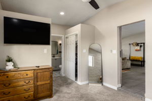 Two spacious walk in closets lead into the en-suite bathroom.