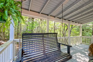 Side porch with quiet swing area