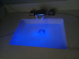 SS faucet w/LED illuminated waterflow.