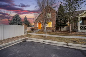 Front view of the home at twilight