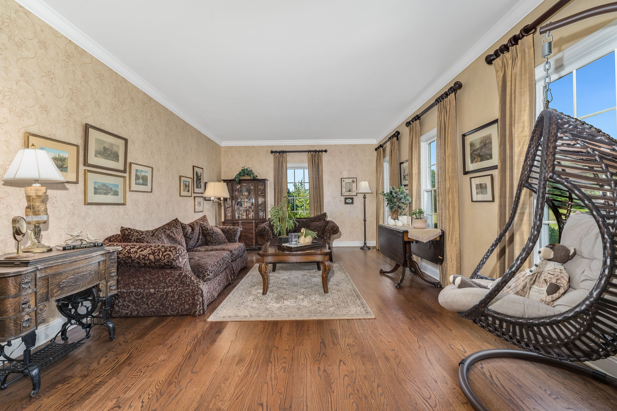 FORMAL LIVING ROOM Crown Moulding, Hardwood Flooring