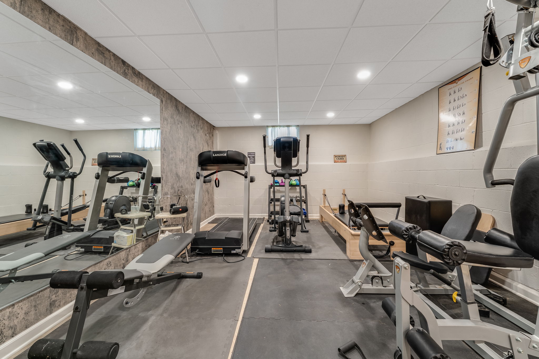 FINISHED LOWER LEVEL Dedicated fitness room.