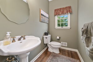HALF BATH Pedestal Sink, Hardwood Flooring