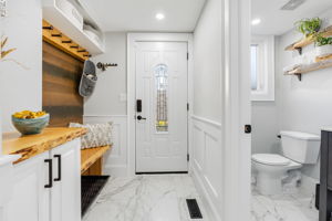 Side Entrance with Storage & Bench