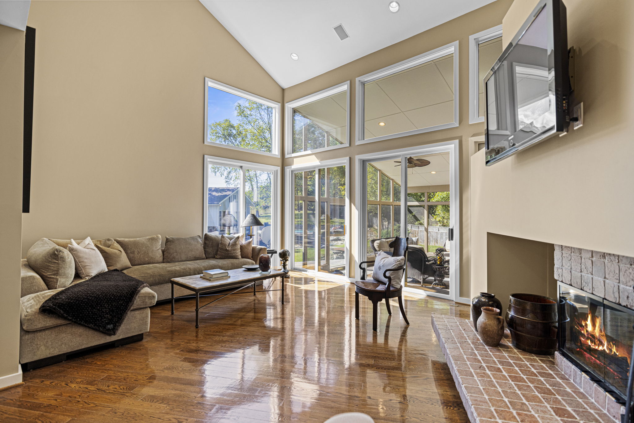 Living Room with Gleaming Hardwood Floors