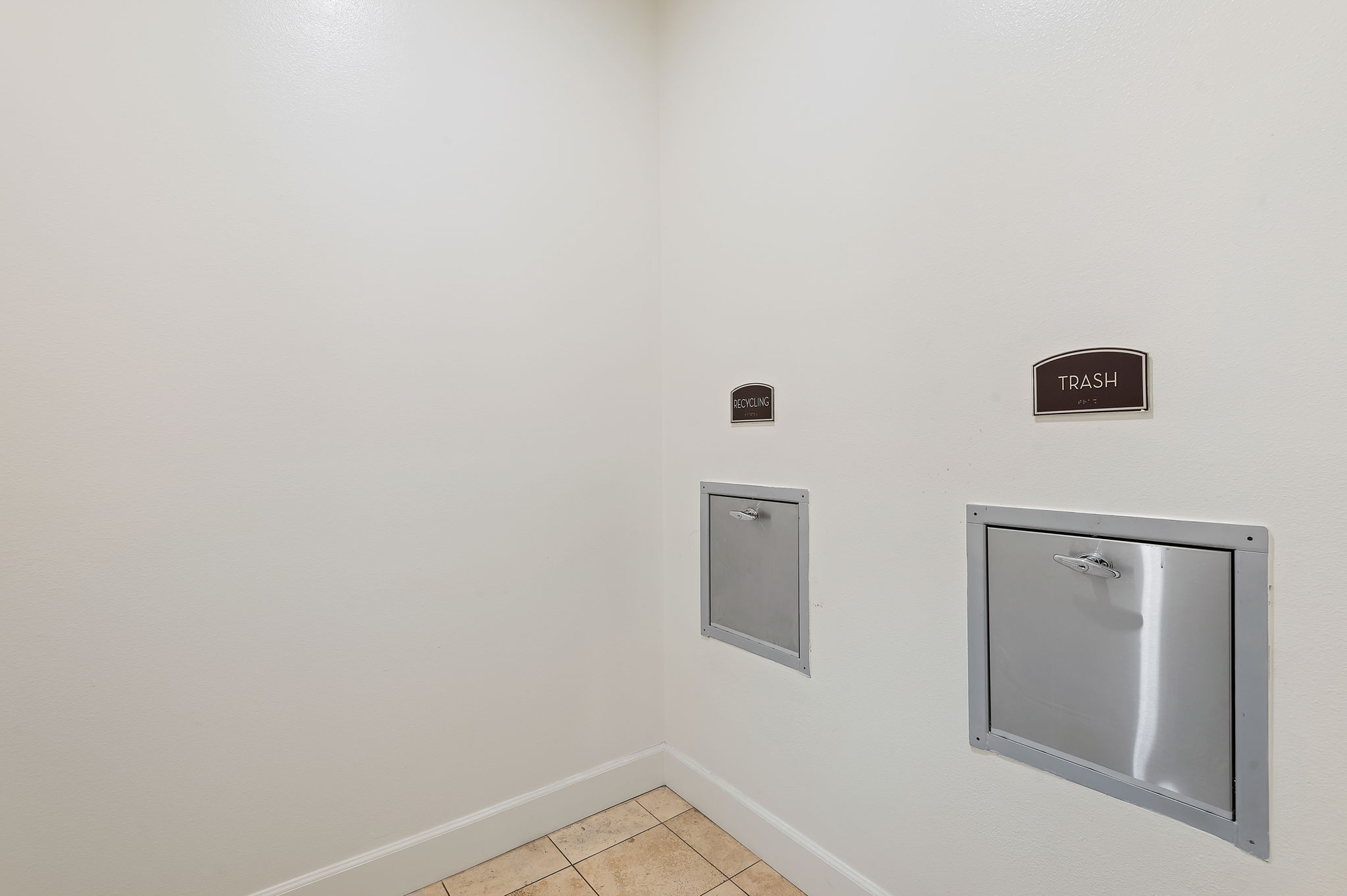 Separate Trash/Recycle Chutes