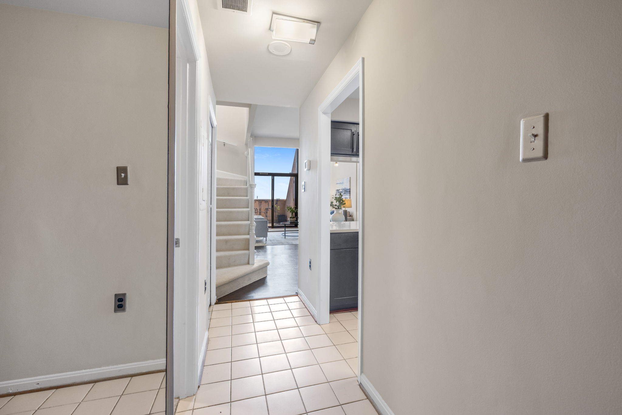 Sunny entry way with loads of storage