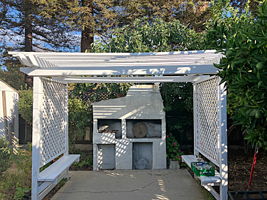 Stunning Custom Pergola w/2 Benches Caressed by Perfumed Jasmine Vines!