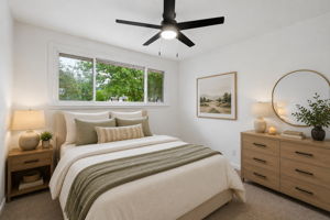 Virtually staged bedroom