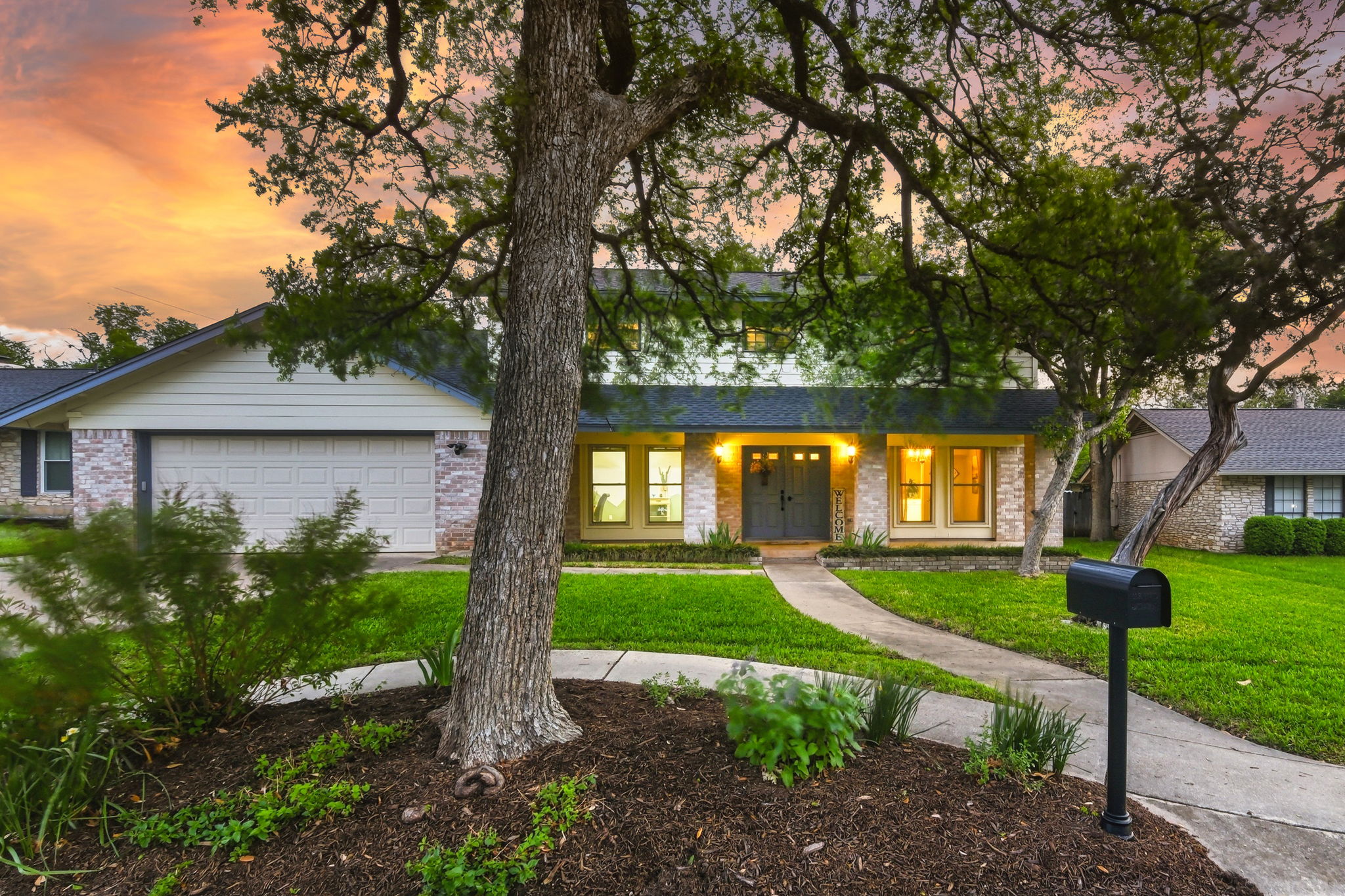 Front of Home at Sunset