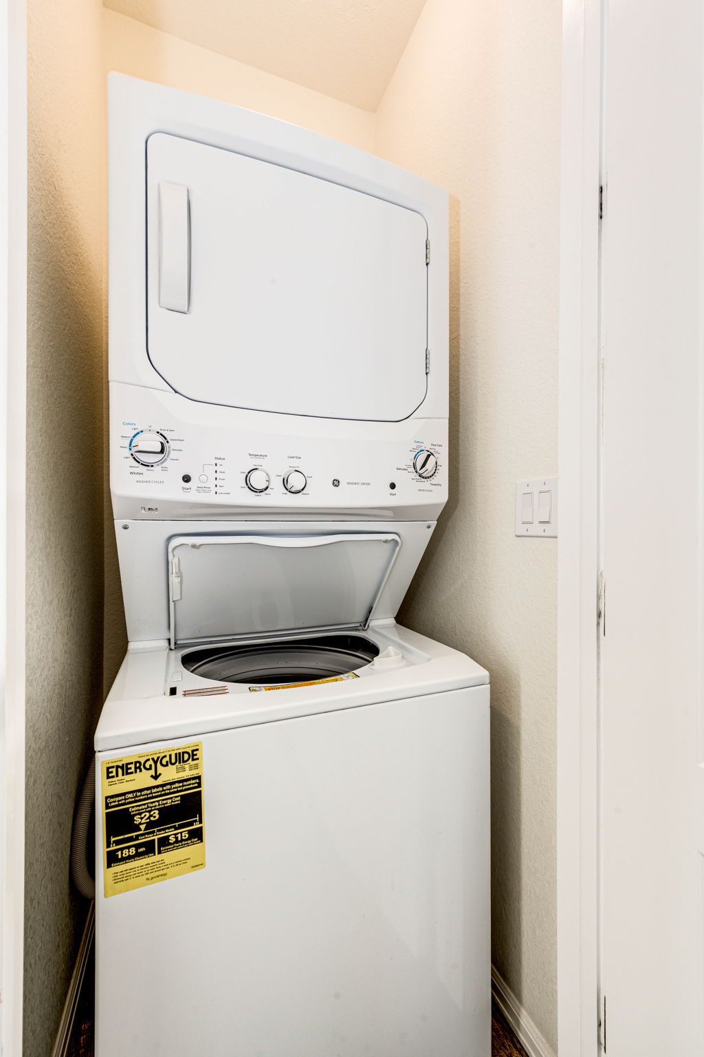 ADU includes a stackable washer/dryer