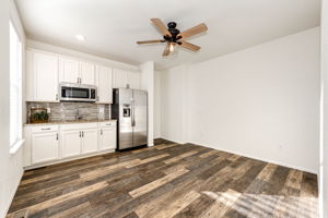 Kitchenette and family room in ADU