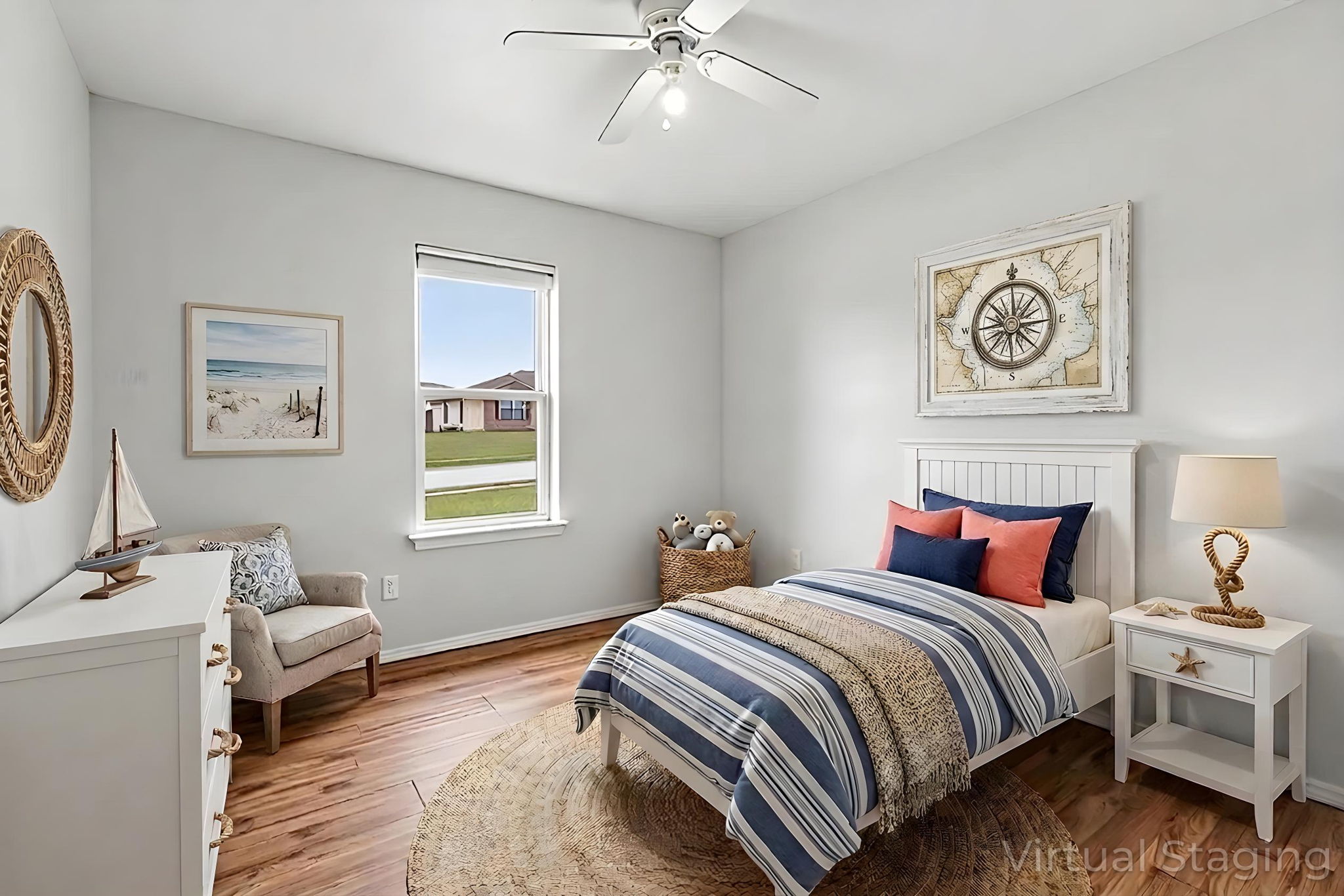 guest bed kids coastal