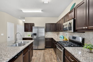 Recently updated kitchen faucet and under cabinet lighting.