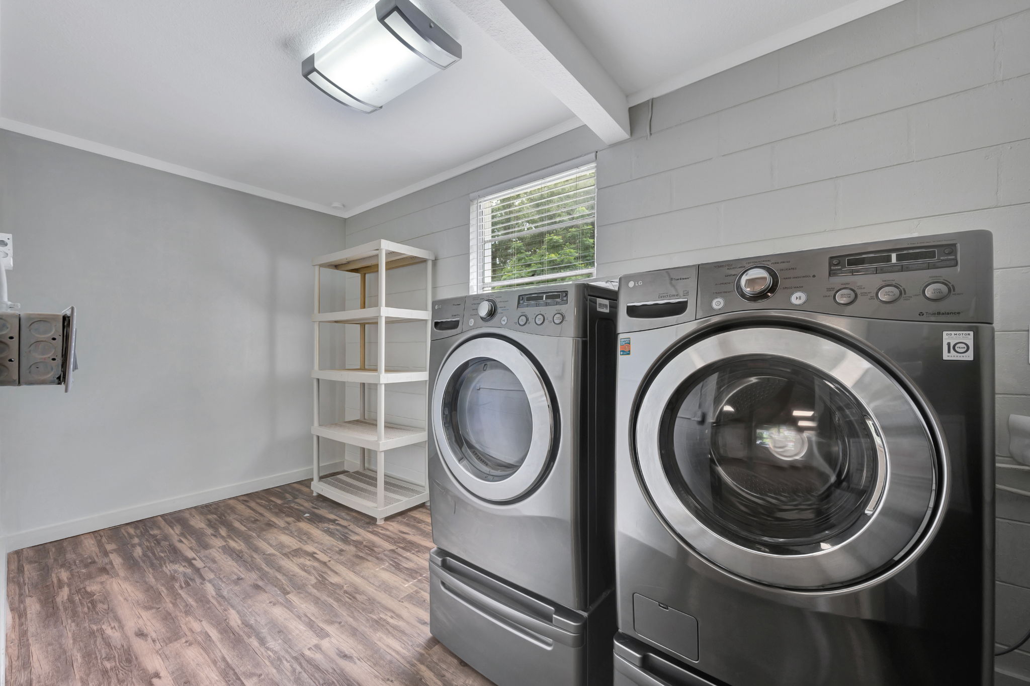 Large Indoor Utility Room, New Washer and Dryer