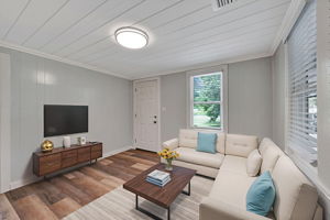 Staged Den, Front Door