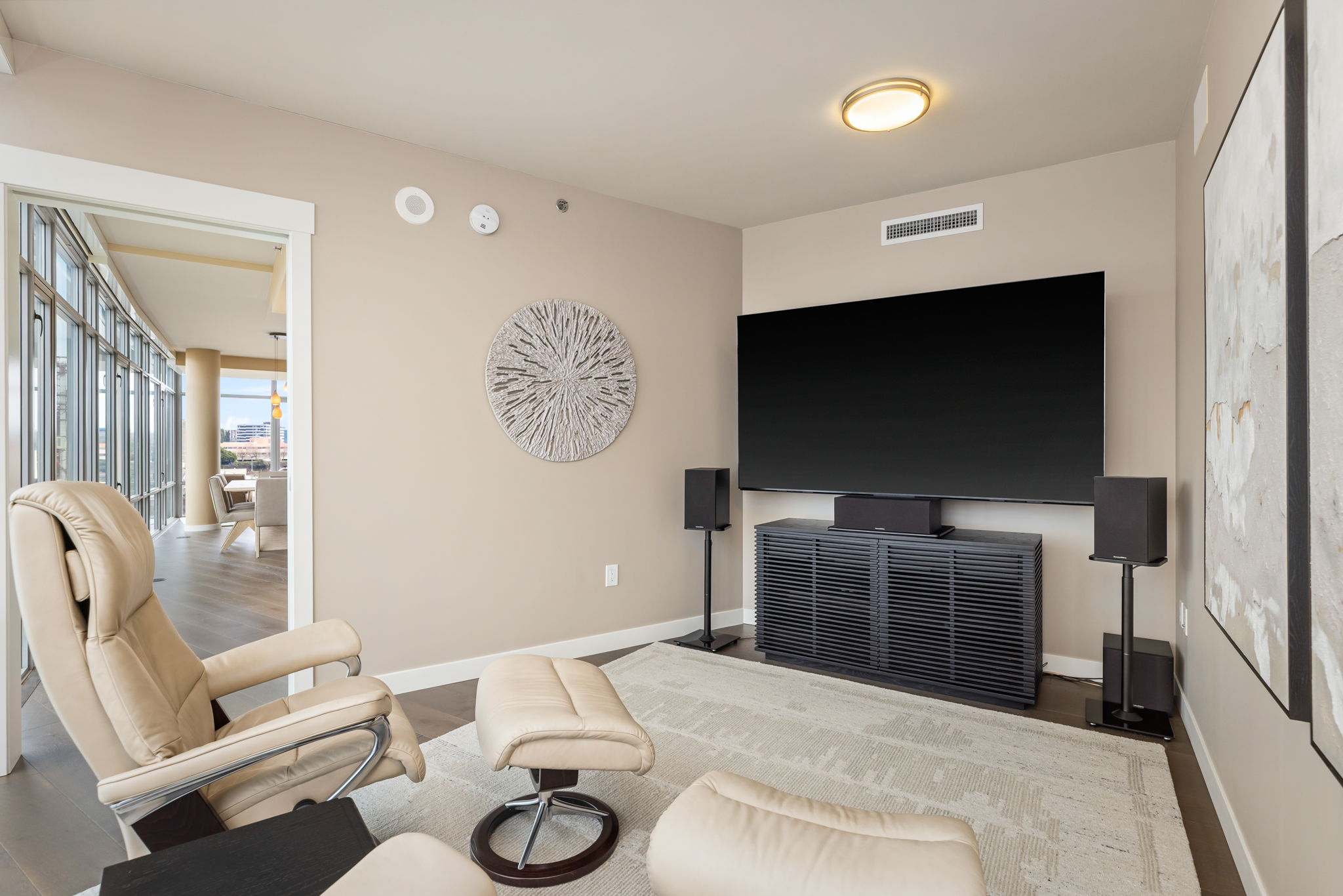 Media Room is off the Kitchen