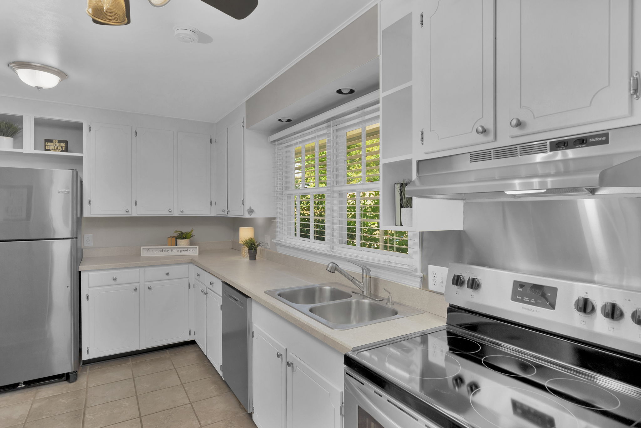 Stainless appliances in kitchen
