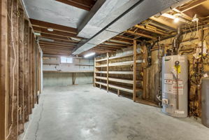 Downstairs storage and water/heater space