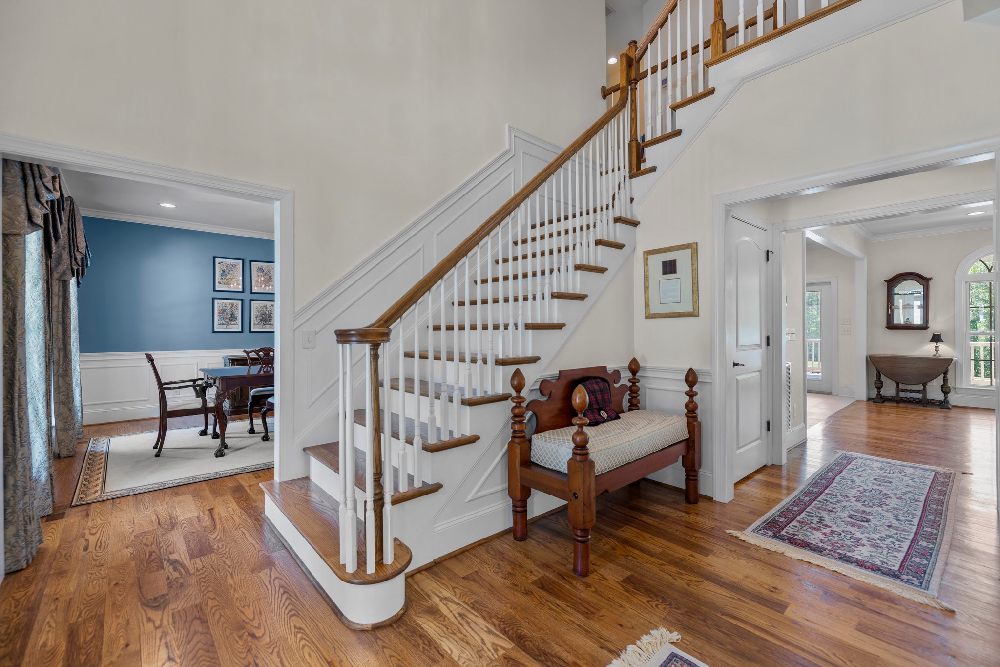 Welcoming two story foyer
