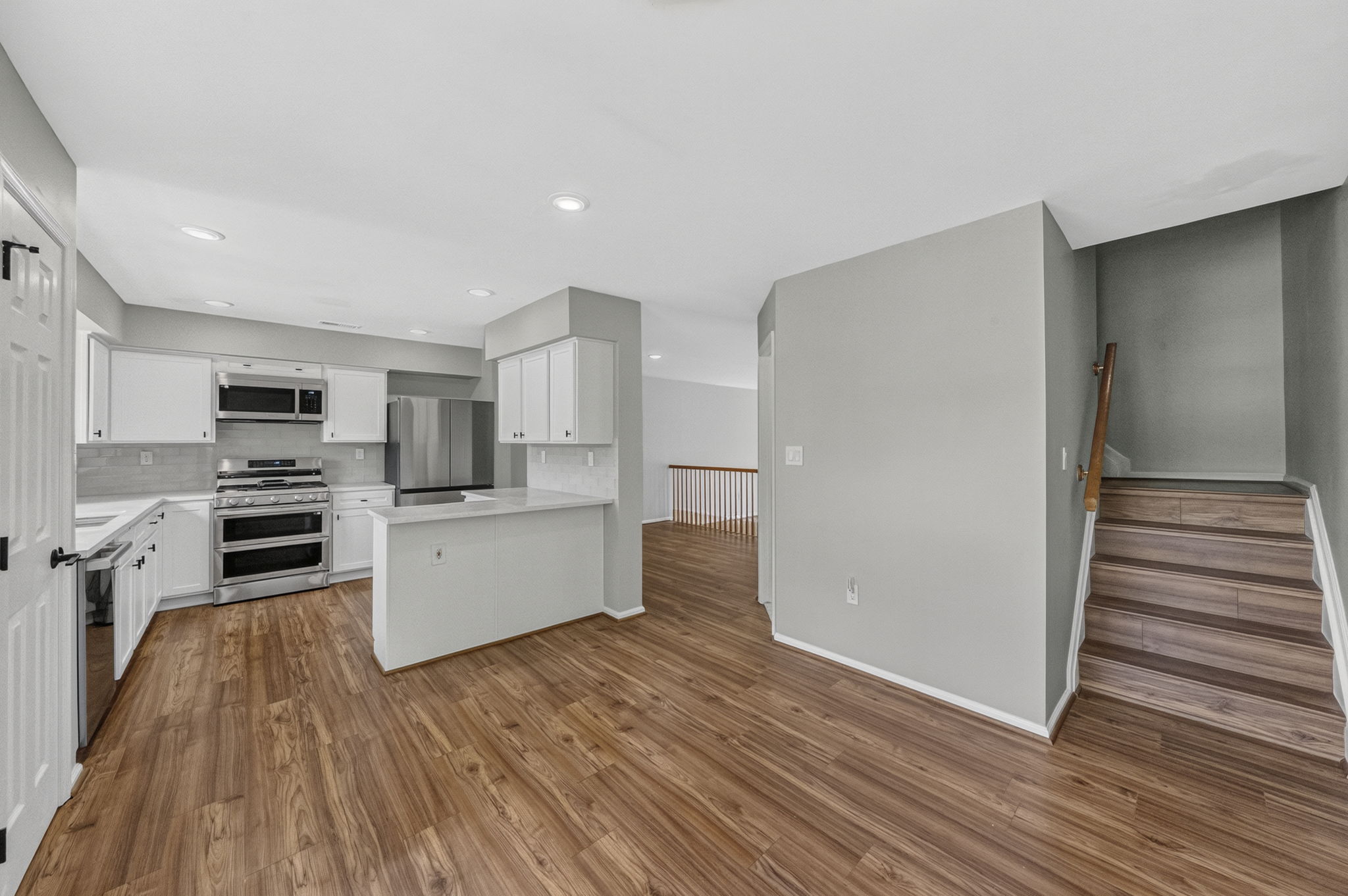 Kitchen and Breakfast Room with stairs to 3rd floor
