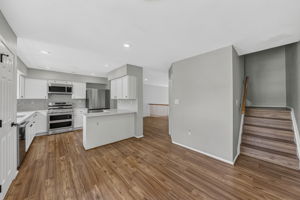 Kitchen and Breakfast Room with stairs to 3rd floor