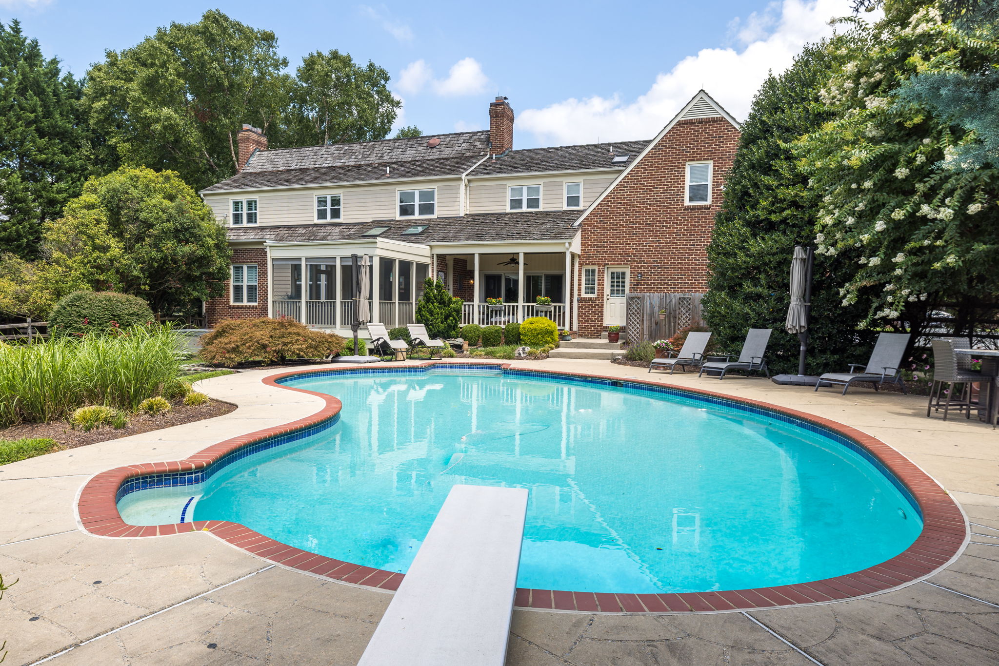 Rear Elevation with Pool