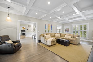 Living Room with Coffered Ceilings